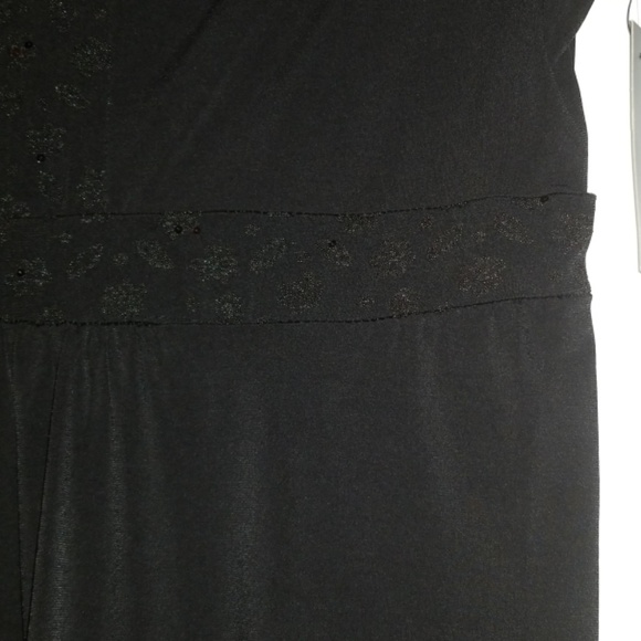 Ladies Black George Dress LG 12-14 - Picture 3 of 8